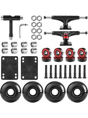 70mm 80A Skateboard Wheels with T Tool & ABEC-9 Bearings - Smooth Cruiser Ride